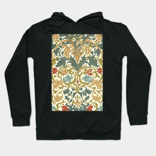 Floral Garden Botanical Print with Fall Flowers and Leaves Hoodie